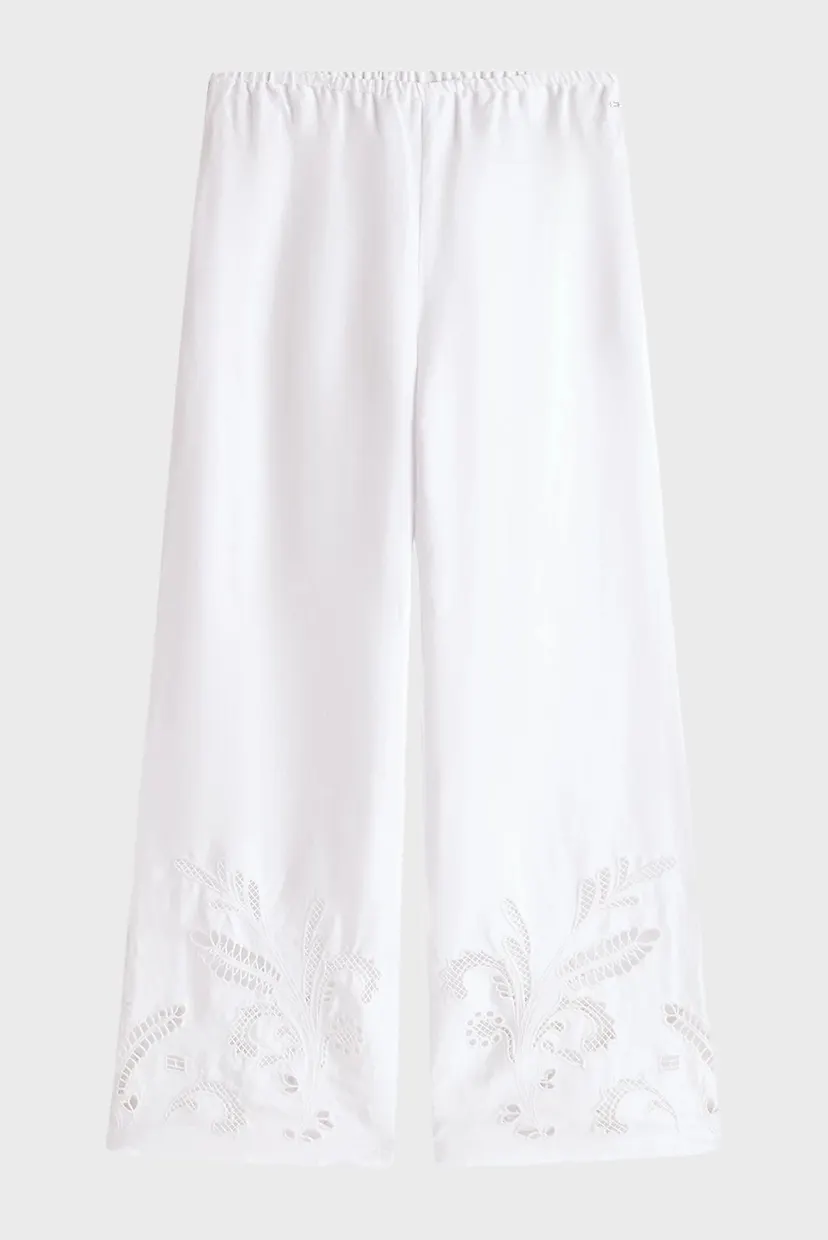 Жіночі білі лляні брюки BRODERIE ANGLAISE 6