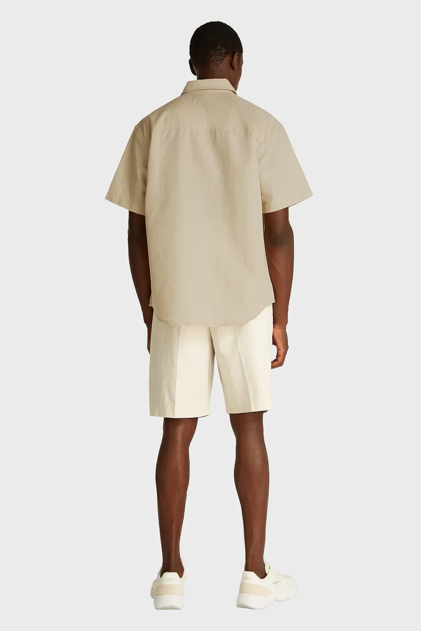 Мужская бежевая льняная рубашка LINEN COTTON S/S SHIRT 4