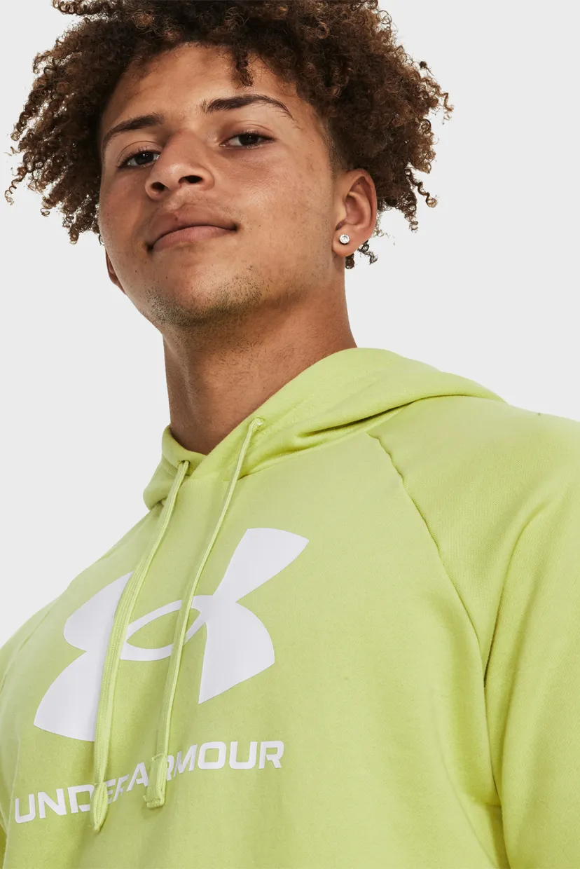 Чоловіче жовте худі UA Rival Fleece Logo HD 4