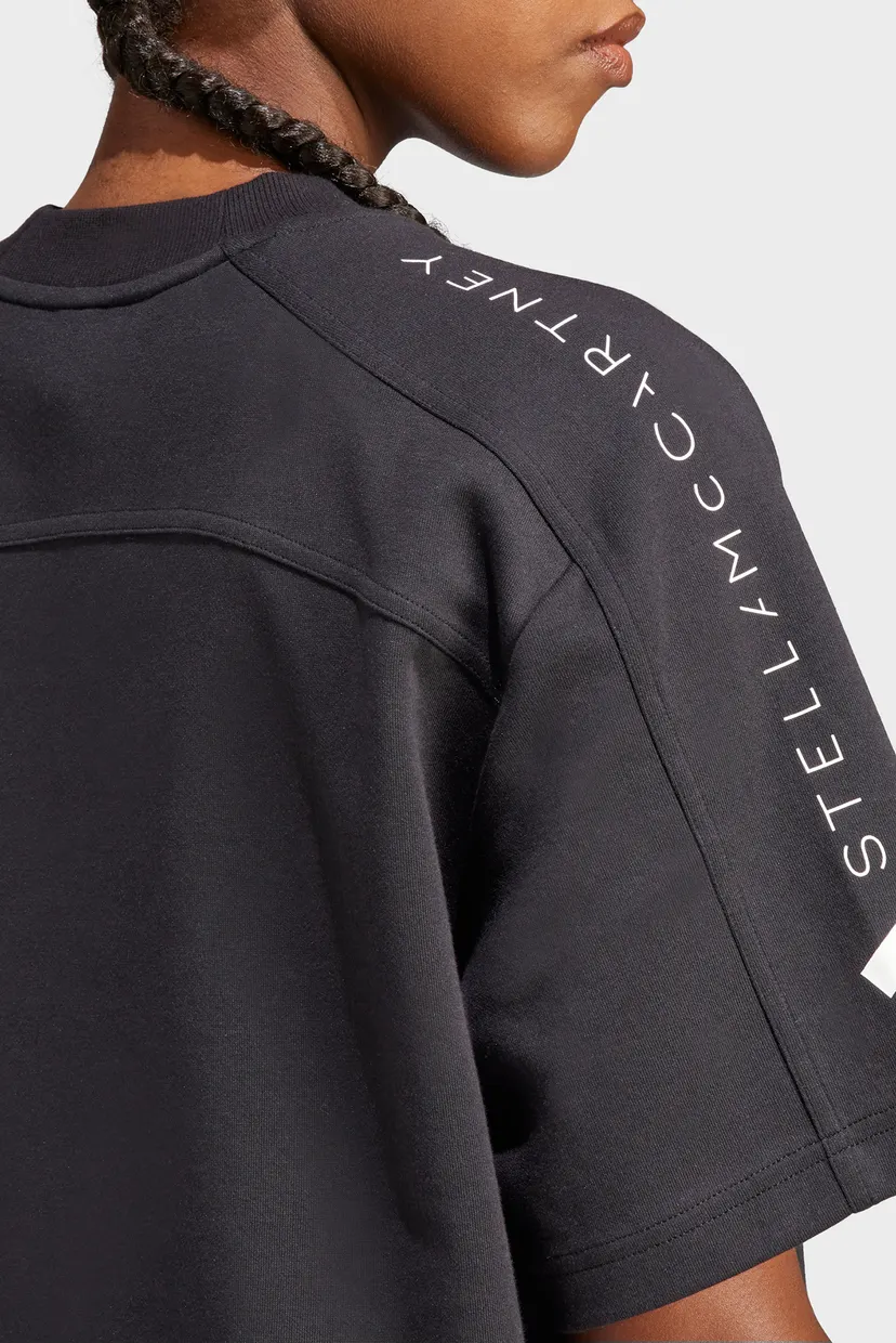 Женская черная футболка adidas by Stella McCartney Logo 4