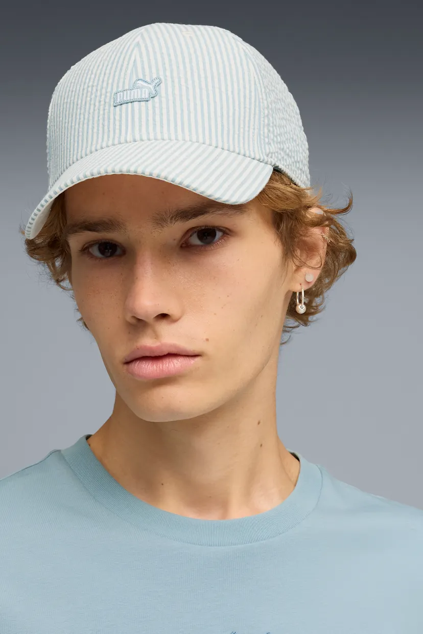 Голубая кепка в полоску Essentials No.1 Logo Baseball Cap 3