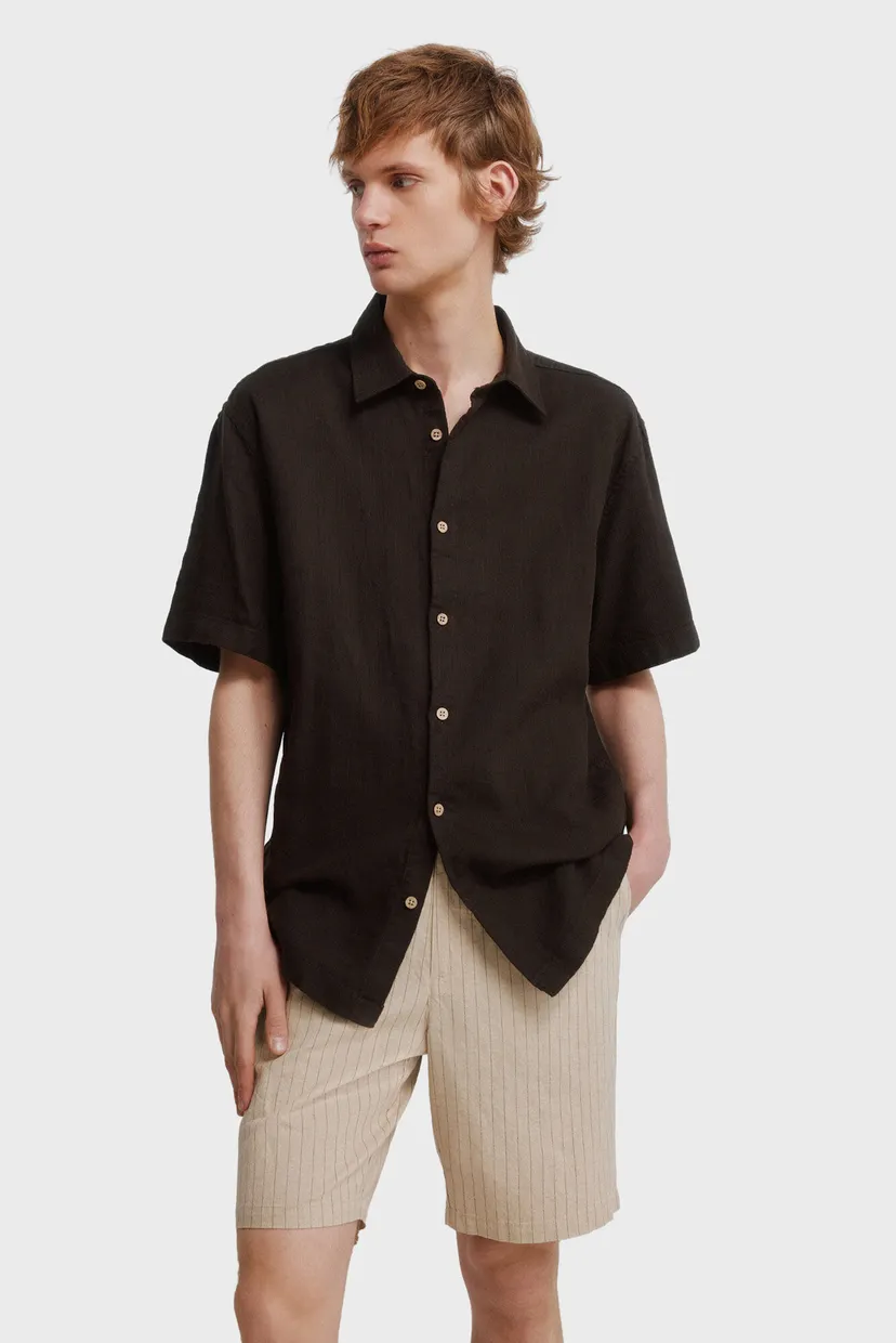 Мужские бежевые шорты в полоску comfort slim fit 4