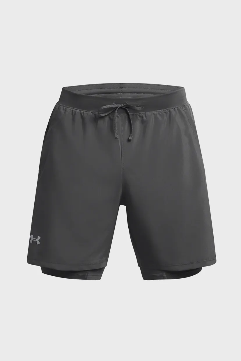 Чоловічі сірі шорти UA LAUNCH 7'' 2-IN-1 SHORTS 5
