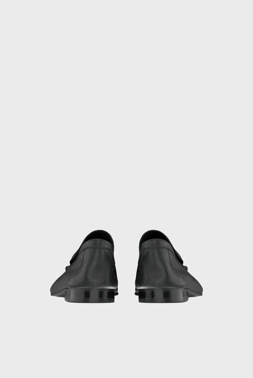 Жіночі чорні шкіряні лофери SQUARE LOAFER PIPING LTH 5