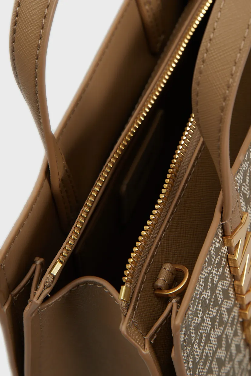 Жіноча коричнева сумка з візерунком AVRIL SM SATCHEL CBO 5
