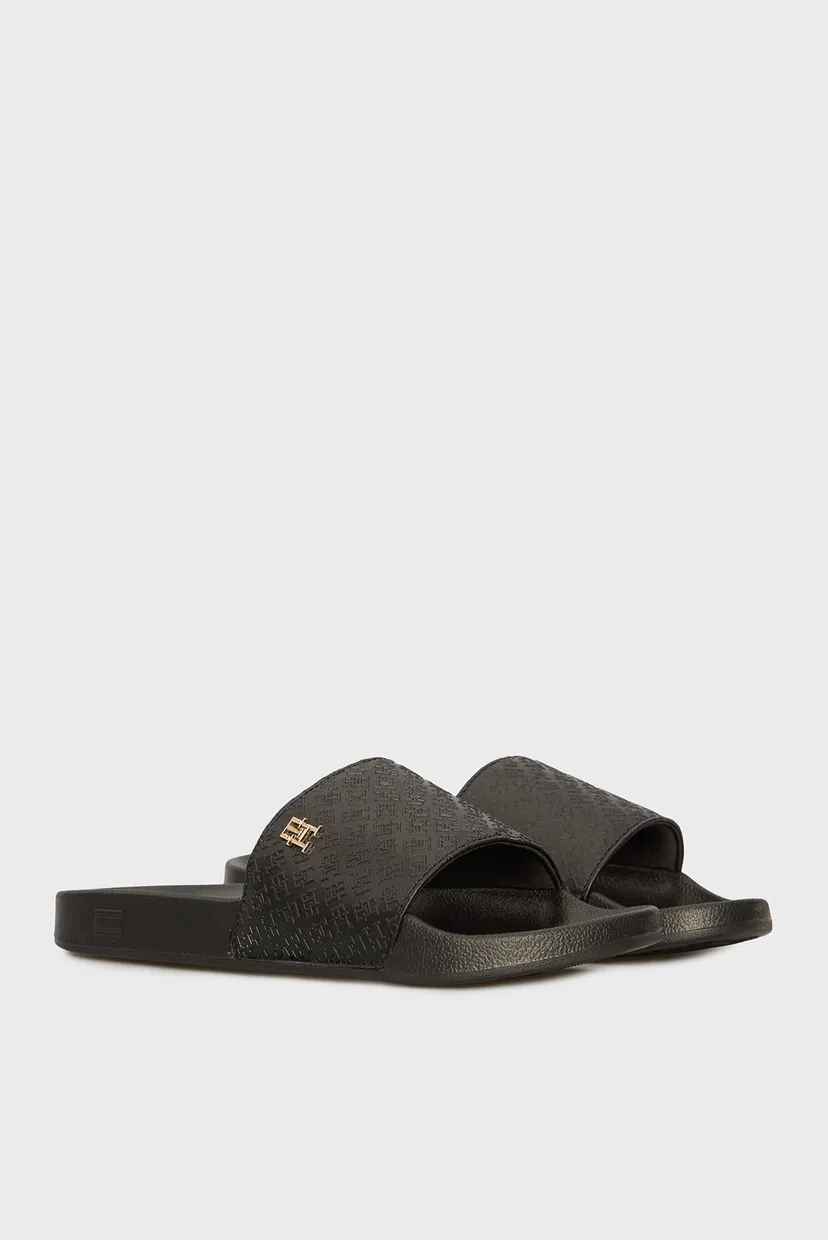 Женские черные слайдеры TH MONOGRAM POOLSIDE 3