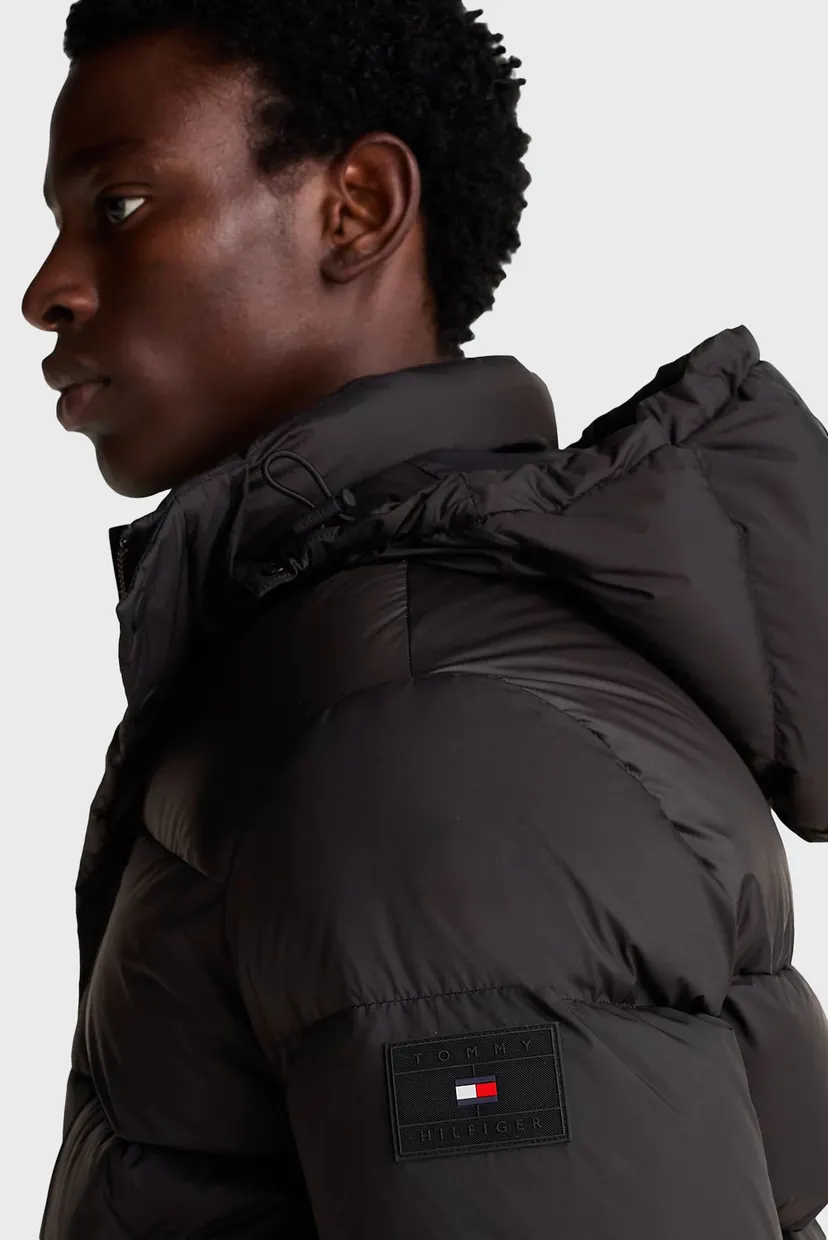 Чоловічий чорний пуховик MIX DOWN HOODED PUFFER JACKET 4