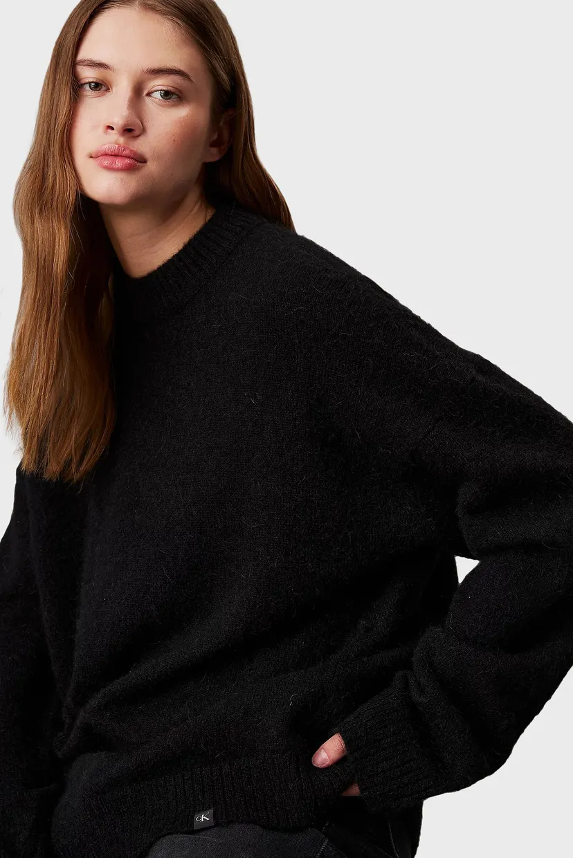 Женский черный свитер TEXTURED LOOSE 4