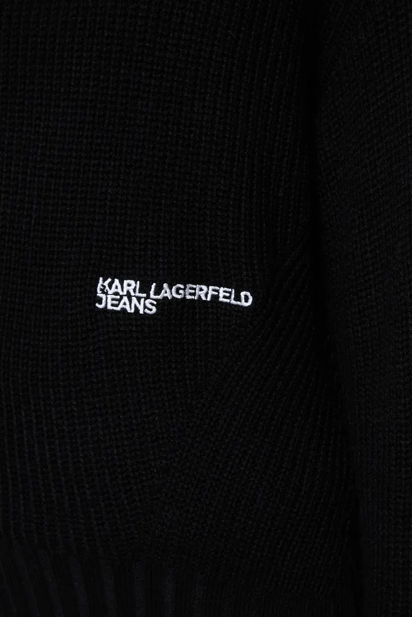 Жіночий чорний вовняний светр oversized rollneck 3