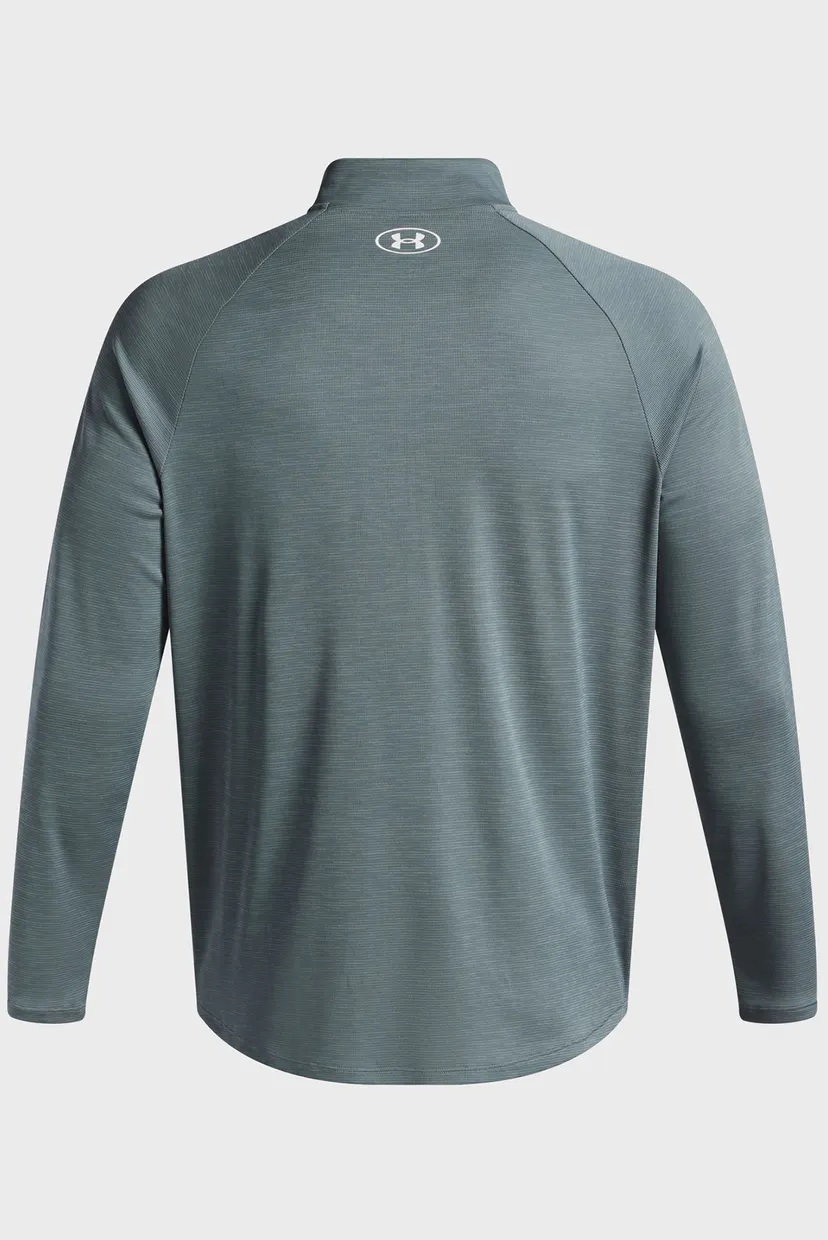 Чоловічий бірюзовий лонгслів UA Tech Textured 1/2 Zip 4