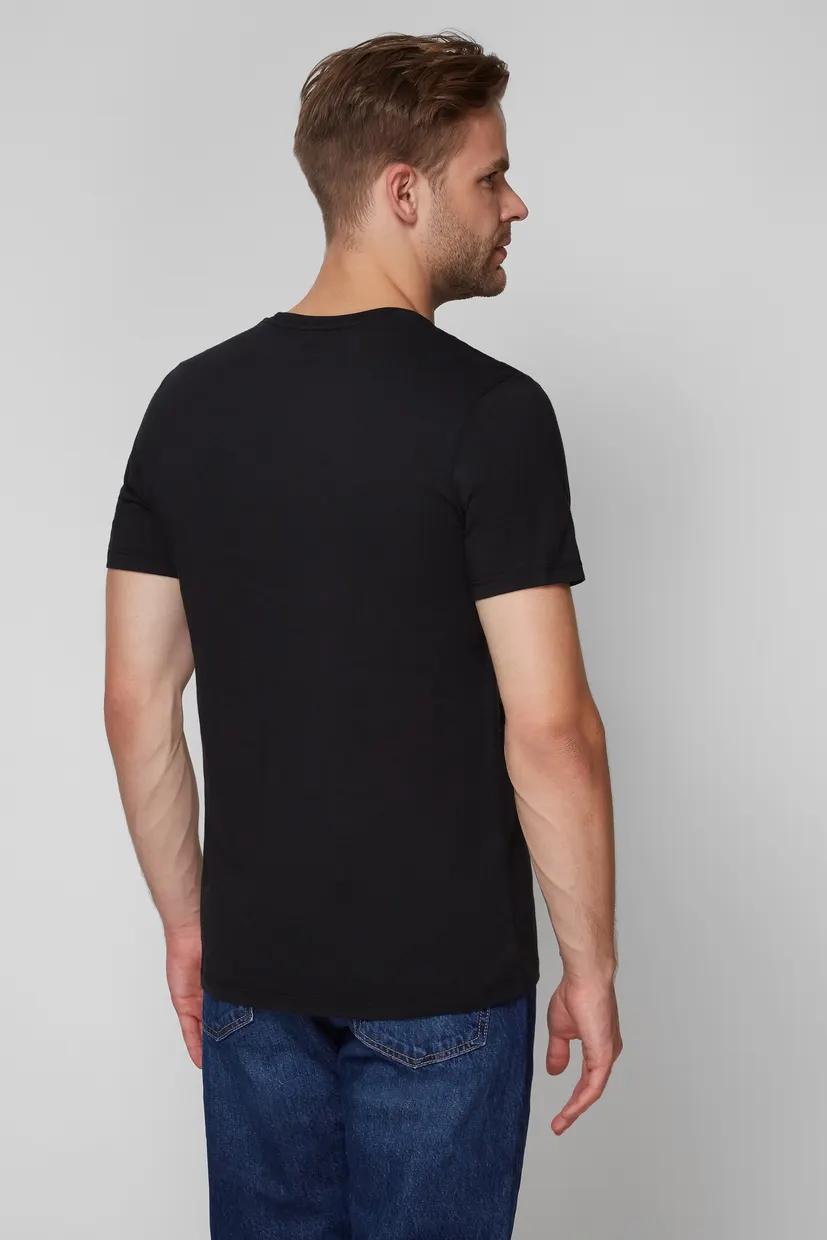 Мужская черная футболка (2 шт) Slim Fit 3