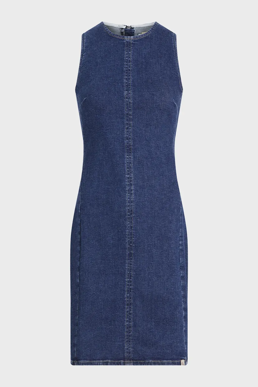 Женское синее джинсовое платье MINI COLUMN DENIM DRESS 4