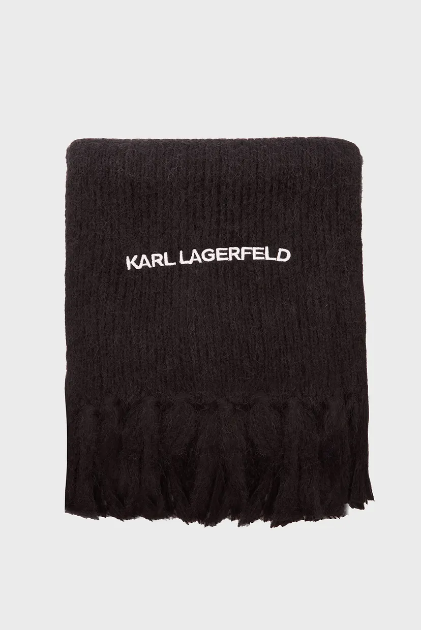 Жіночий чорний вовняний шарф K ESSENTIAL KNIT SCARF 3