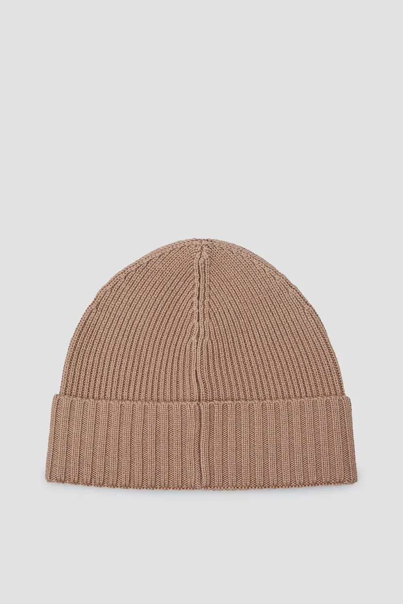 Мужская бежевая шерстяная шапка 3