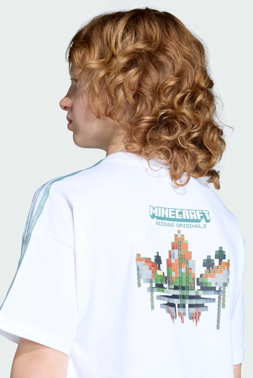 Детская белая футболка ADIDAS MINECRAFT LOOSE BATWING 5