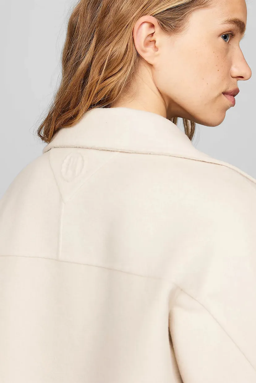 Женское бежевое шерстяное пальто DF WOOL BLEND FUNNEL JACKET 5