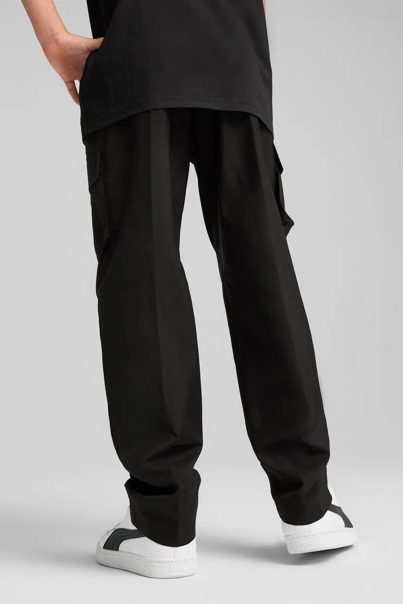Детские черные спортивные брюки ESS No. 1 Logo Woven Cargo Pants Youth 3