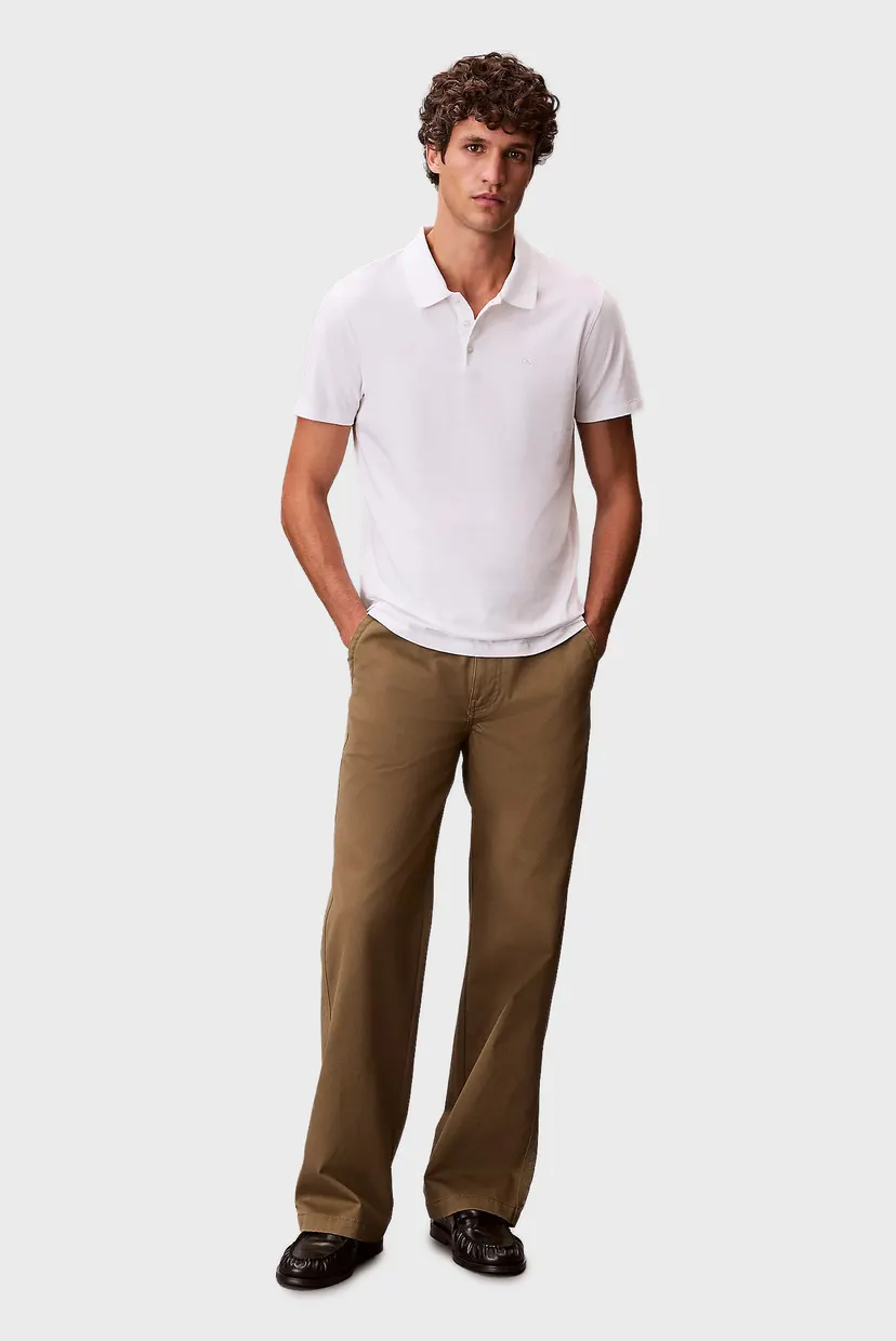Чоловіче біле поло SLIM STRETCH 5