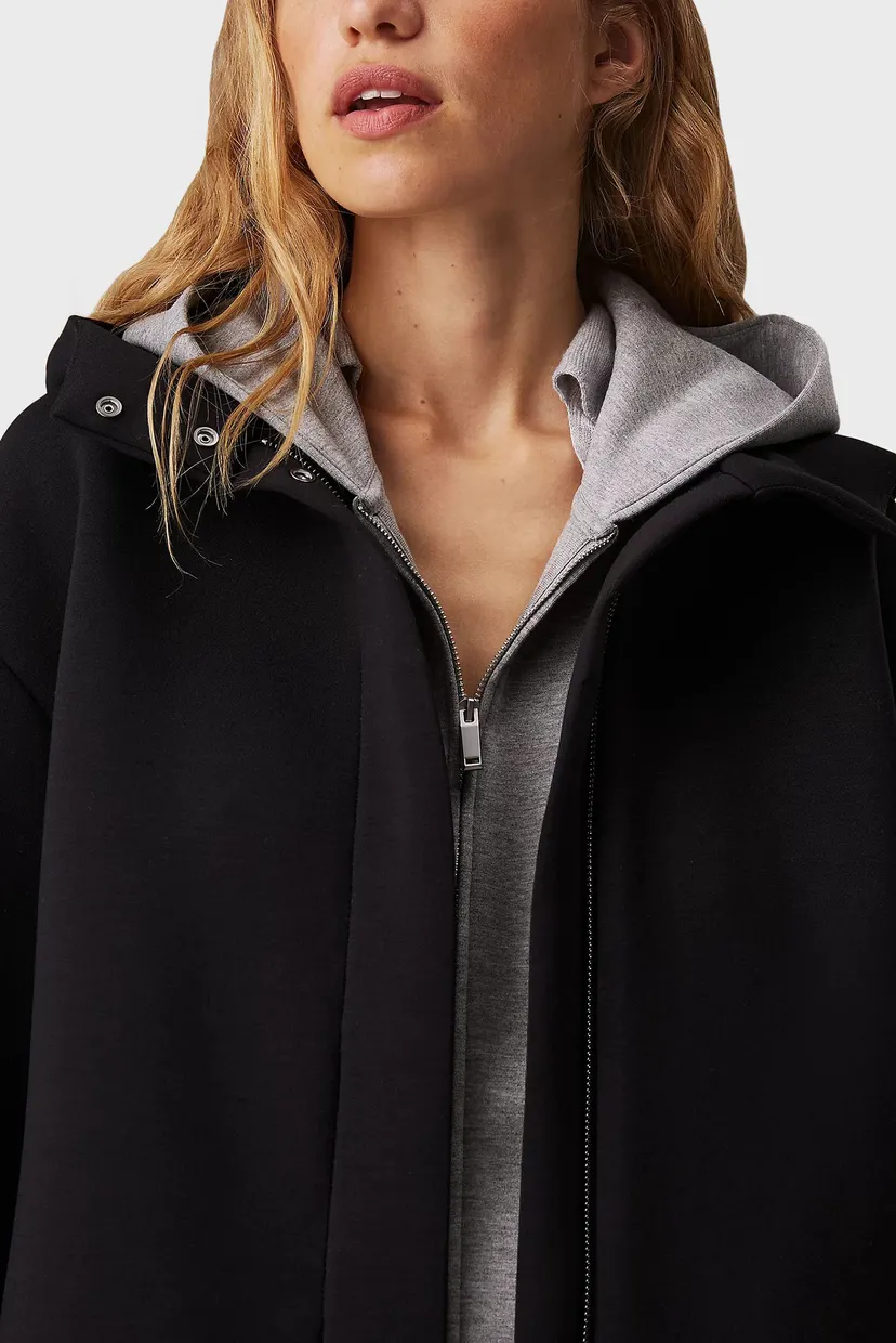 Жіноча чорна куртка TAILORED SCUBA HOOD SHORT JACKET 4