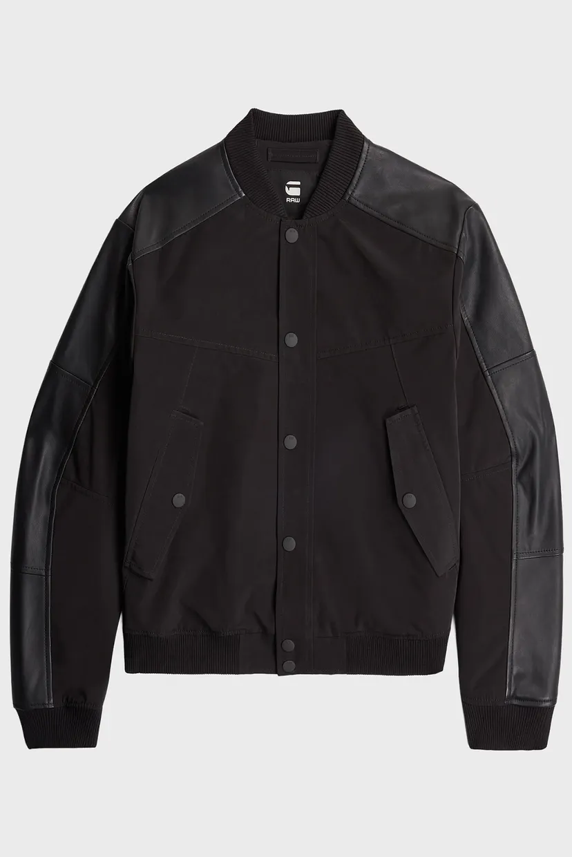 Мужской черный бомбер Varsity leather jkt 7
