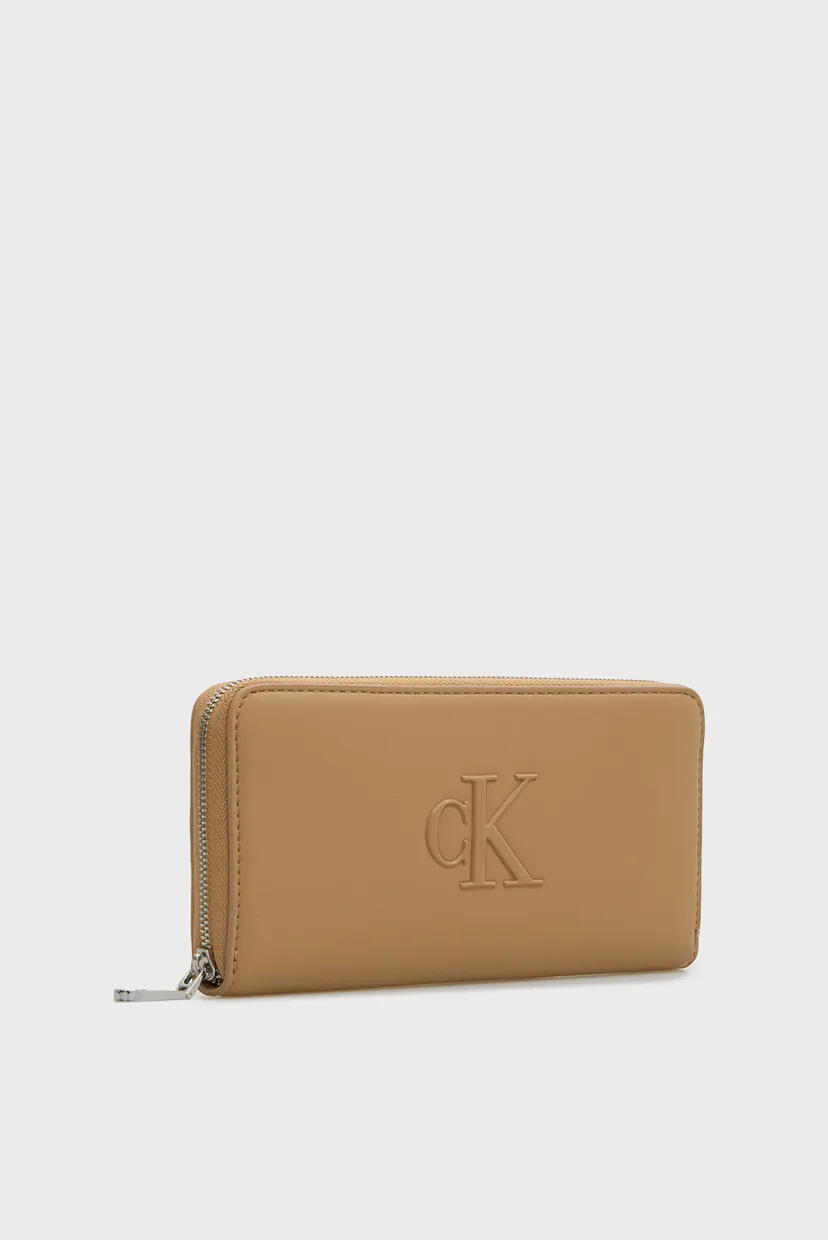 Женский бежевый кошелек BOLD CK LONG ZIP AROUND 3