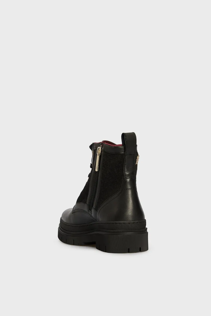 Женские черные ботинки NAUTICAL MELTON LEATHER LACE-UP 5