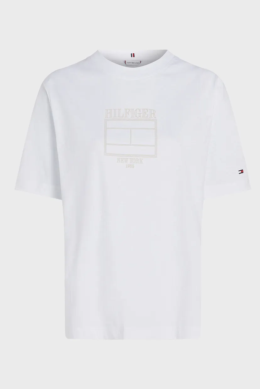 Женская белая футболка MDRN OUTLINE FLAG 6