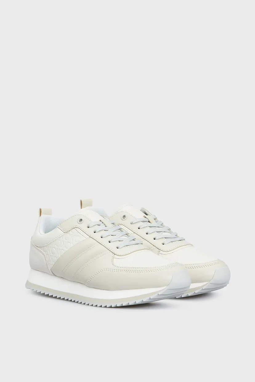 Женские серые кожаные кроссовки RUNNER LACE UP 3