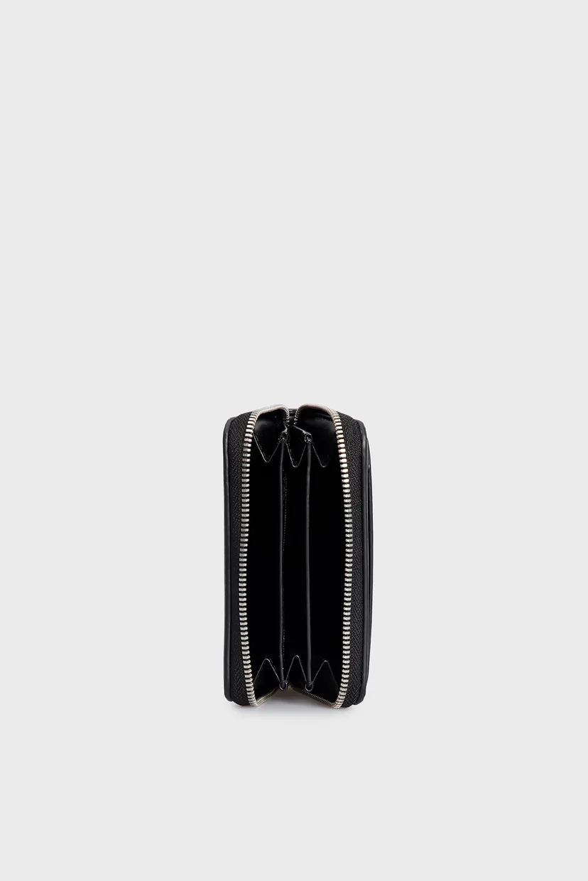 Женский черный кошелек SCULPTED MED ZIP AROUND MONO 5