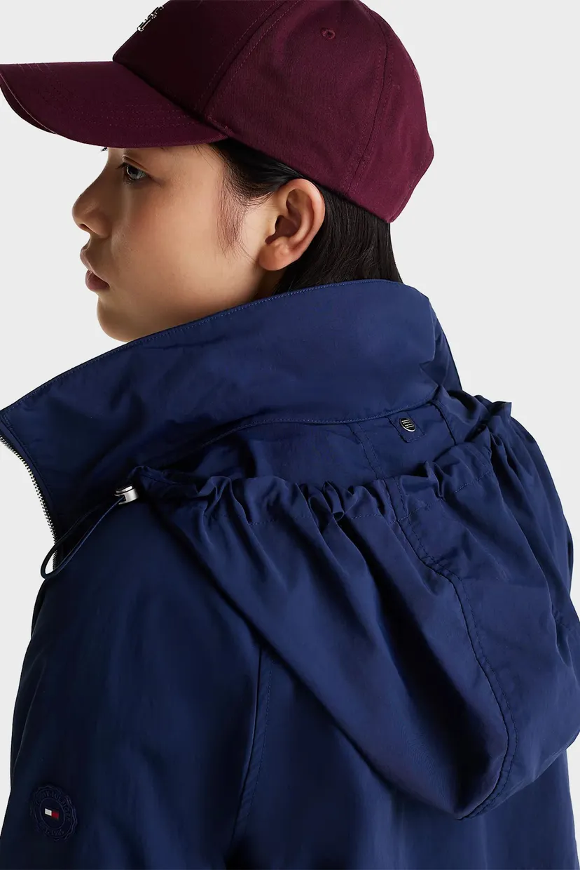 Жіноча темно-синя вітровка LONG NYLON WAISTED WINDBREAKER 3