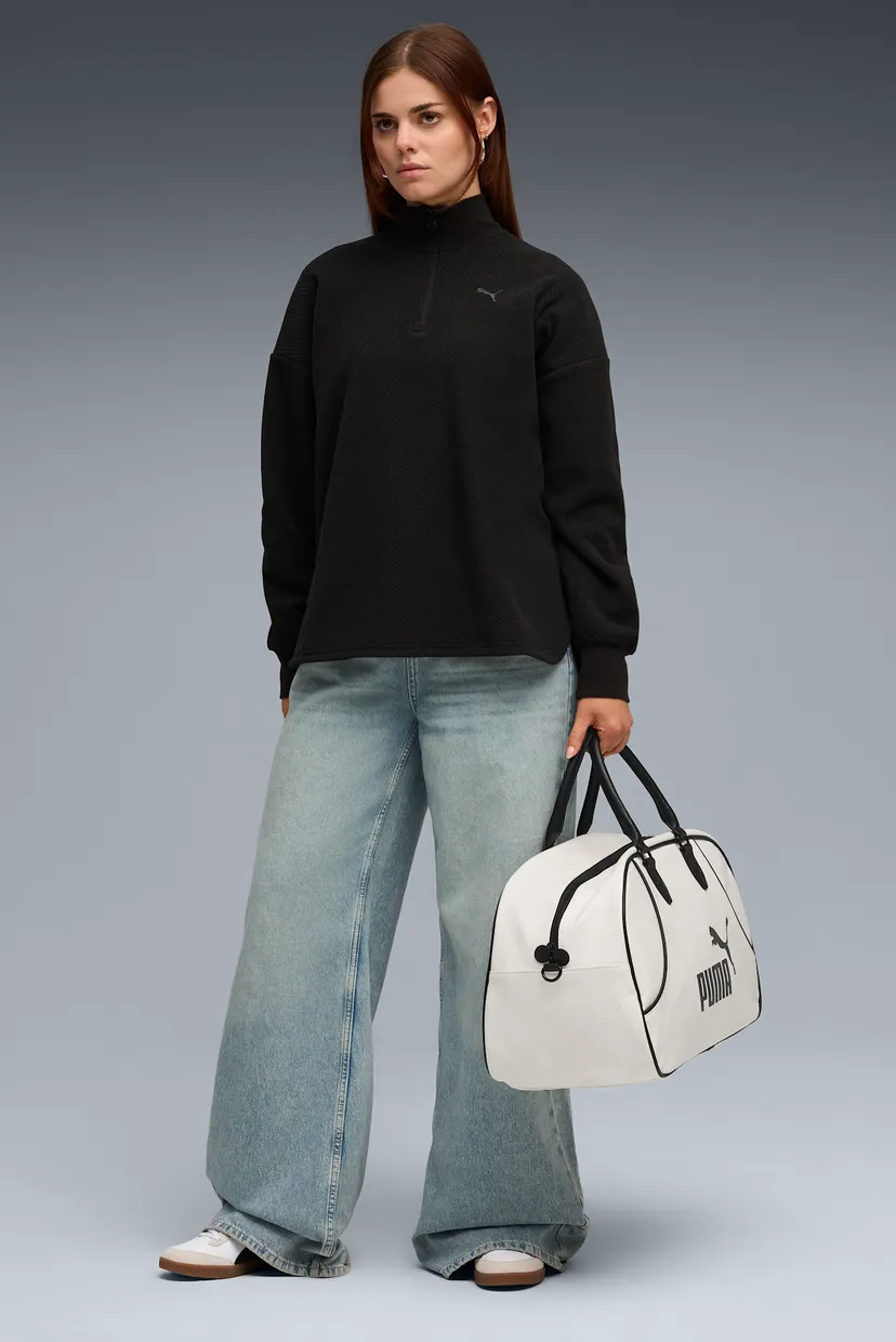 T Жіноча чорна спортивна кофта HER Oversized Half-Zip Winterized
