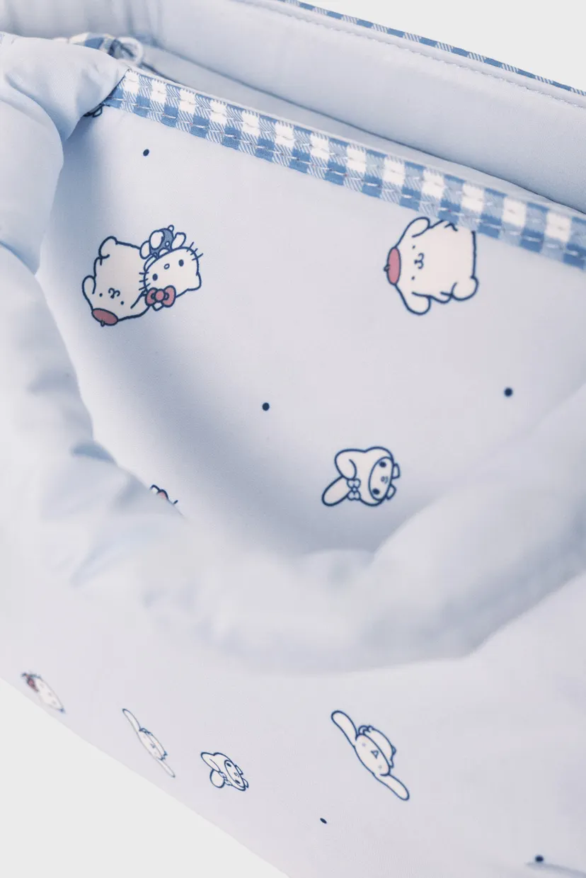 Женская голубая косметичка с узором Hello Kitty 3