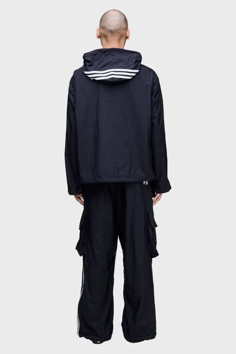 Черное худи Y-3 NYLON WIRED 3 STRIPES (унисекс) 3