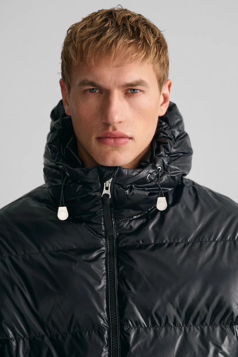 Чоловічий чорний пуховик OVERSIZED SHINY 5