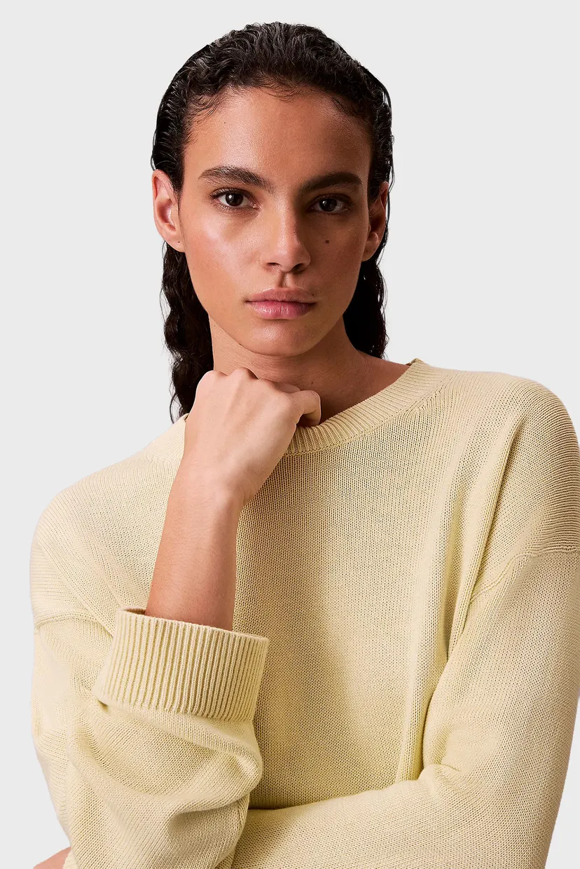 Женский желтый джемпер Long Sleeve Crew Neck 5