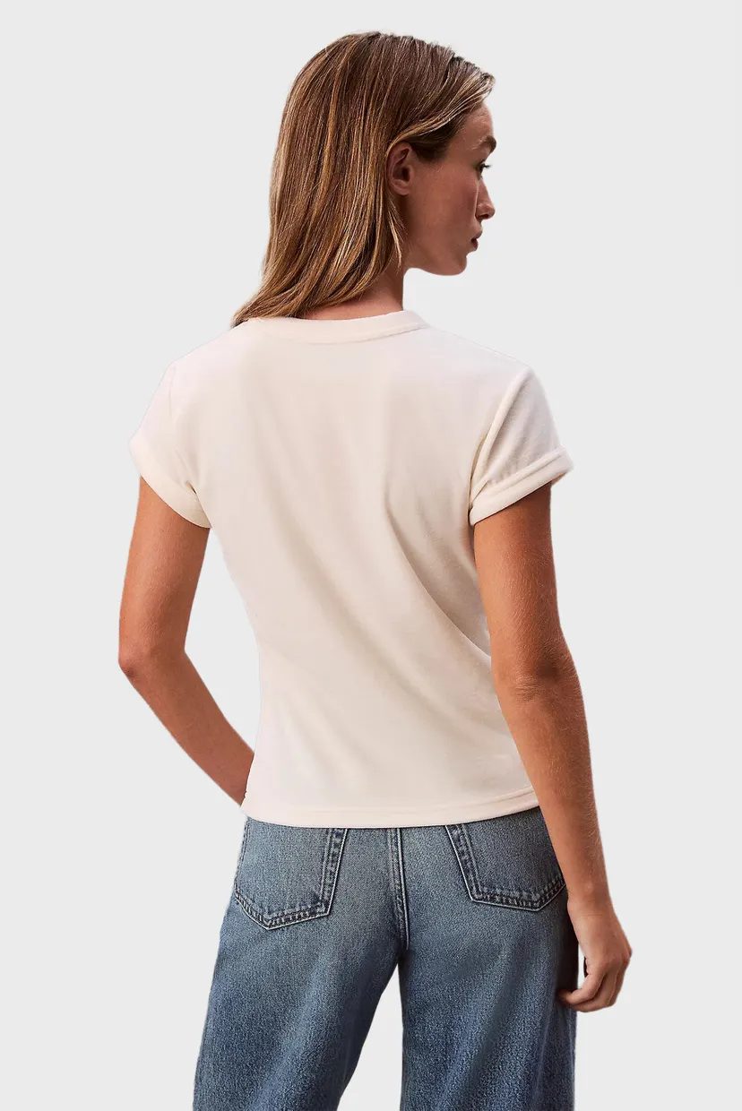 Женская белая футболка VELOUR LOGO 3