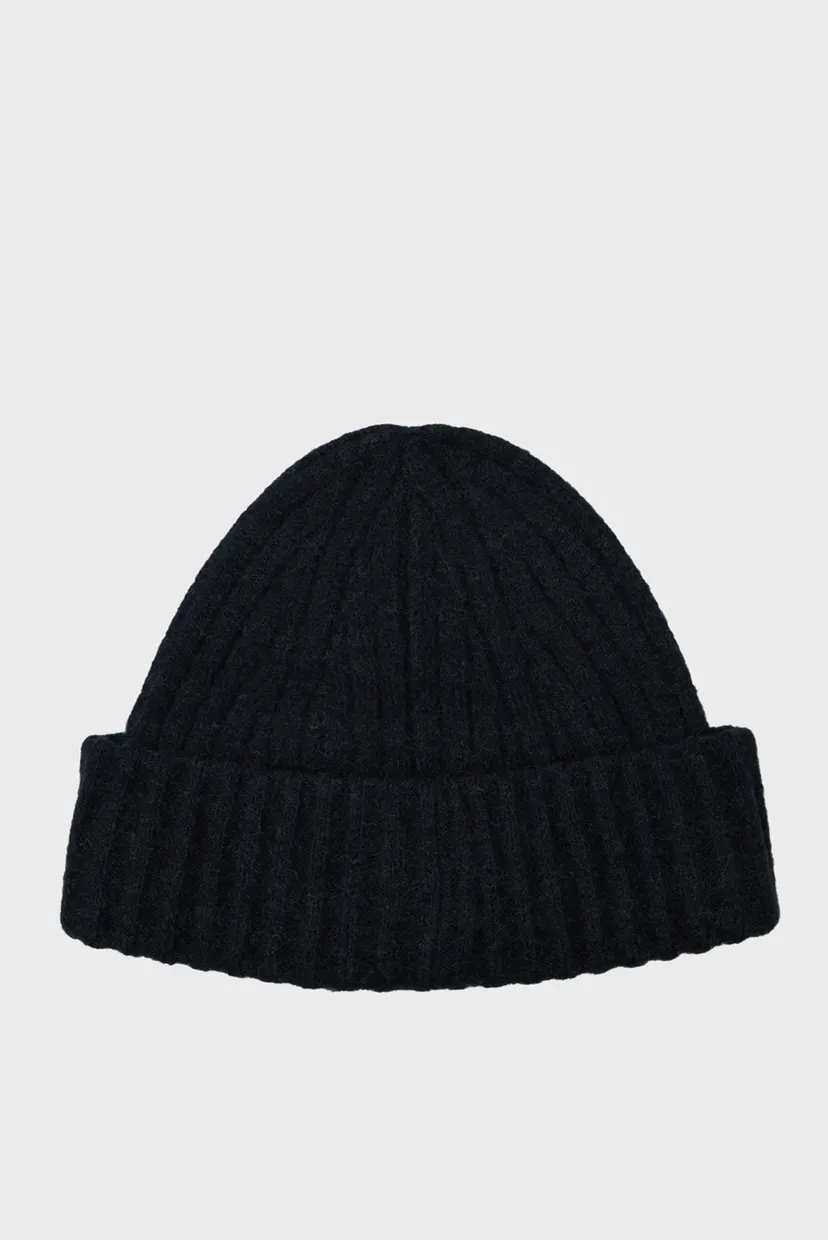 Женская темно-синяя шапка TH FLUFFY BEANIE 3