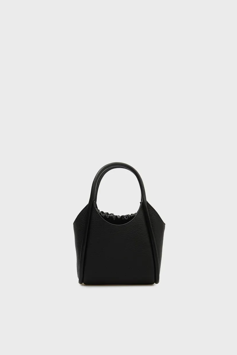 Женская черная кожаная сумка MINI TOTE 4