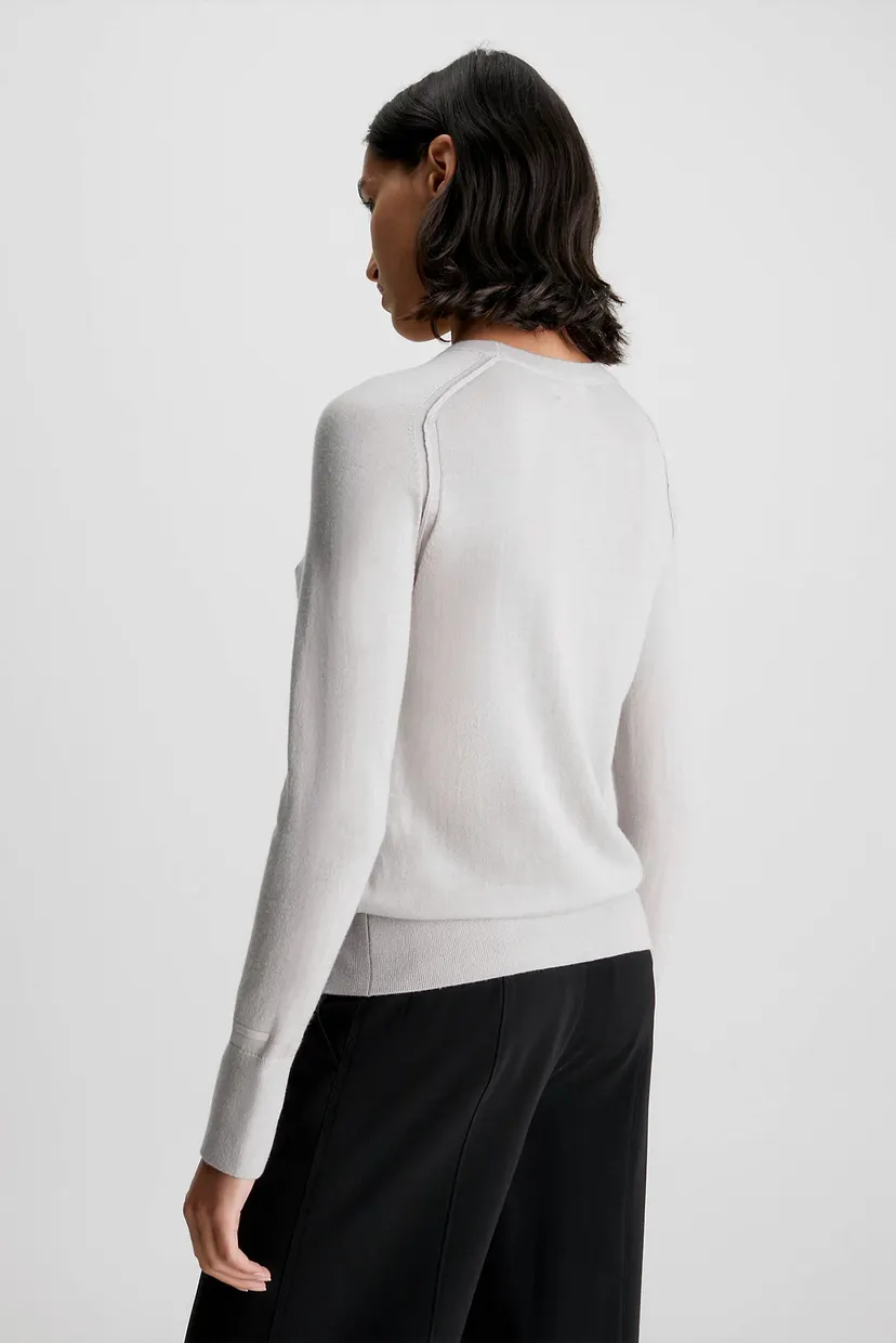 Жіночий сірий вовняний джемпер EXTRA FINE WOOL CREWNECK 3