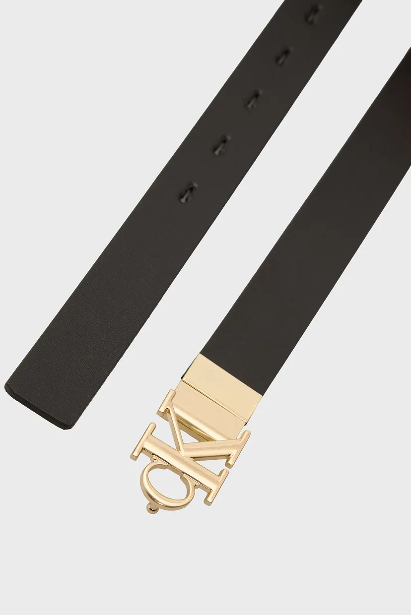 Женский черный кожаный двусторонний ремень MONOGRAM BUCKLE 25MM 3
