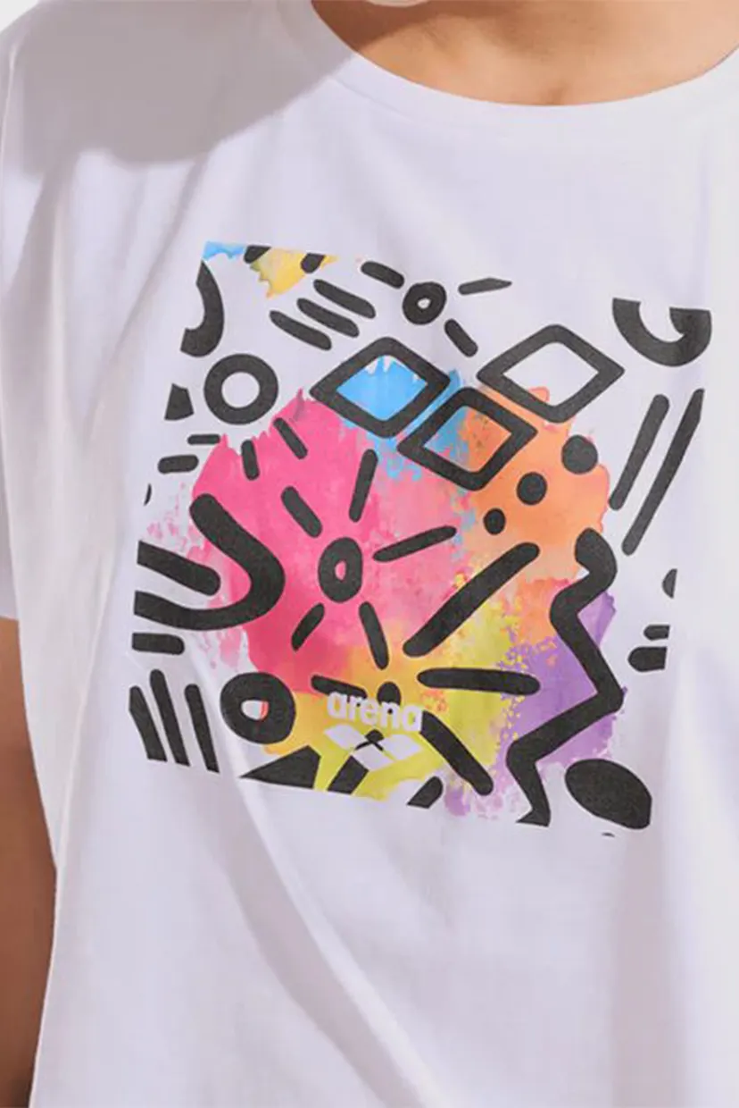 Жіноча біла футболка GRAFFITI CROP TEE 3