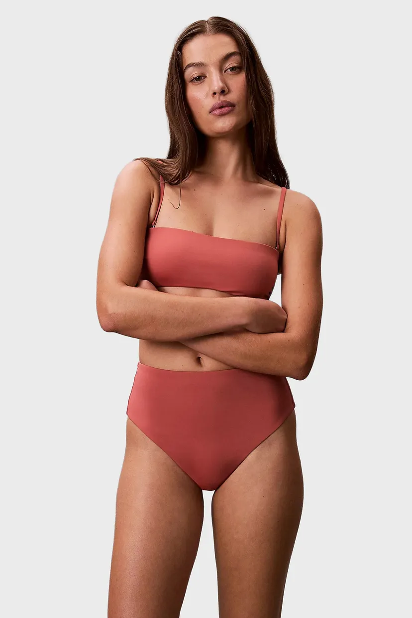 Жіночі коралові трусики від купальника HIGH WAIST BIKINI 5
