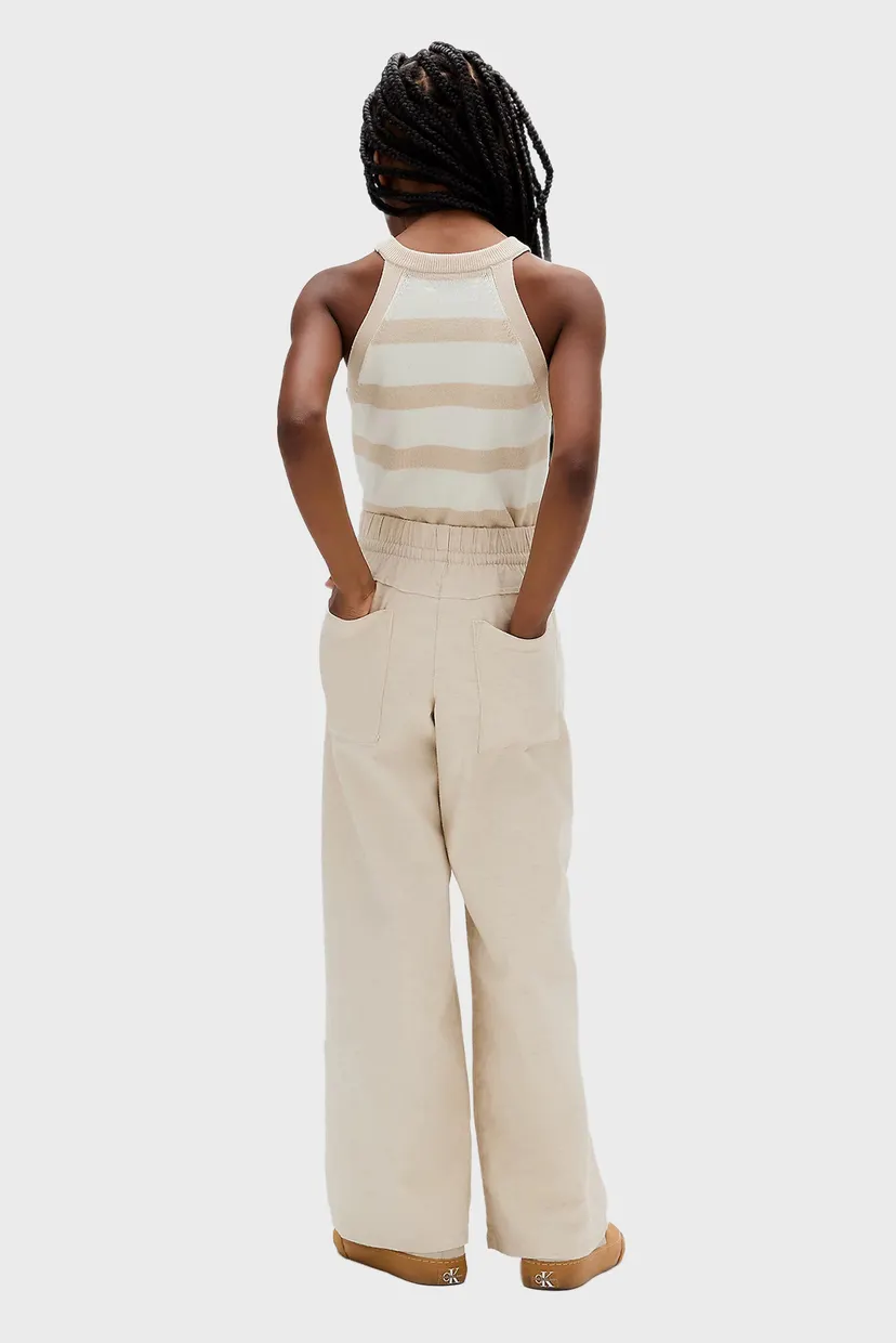 Детские бежевые брюки LINEN BLEND WOVEN PANTS 3