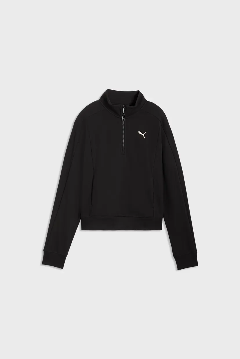 Женская черная спортивная кофта PUMA Class Relaxed Half-Zip Sweatshirt Women 4