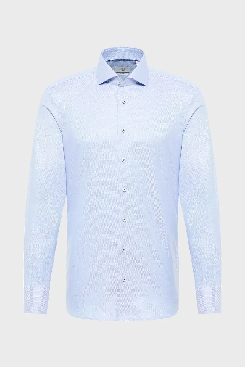Чоловіча блакитна сорочка з візерунком SLIM FIT 6