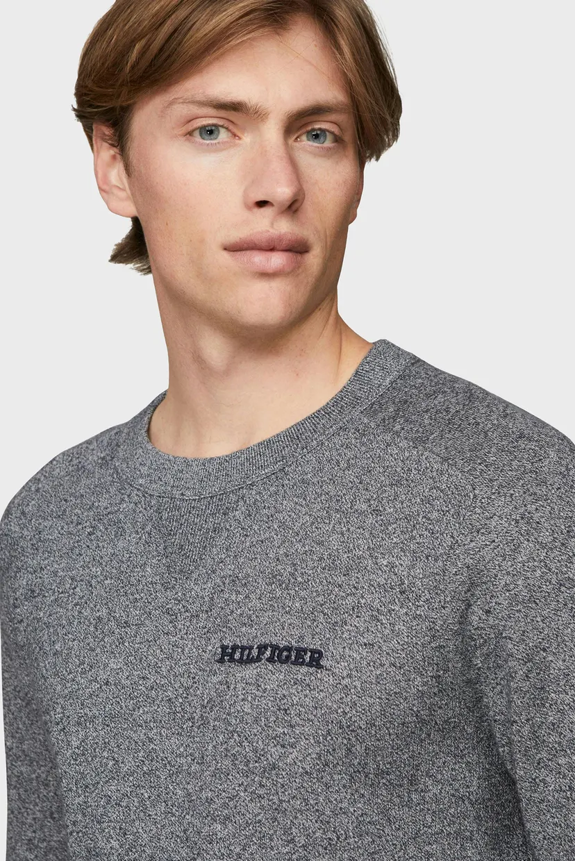 Чоловічий синій джемпер SPECKLED MOULINE GRAPHIC C NECK 4