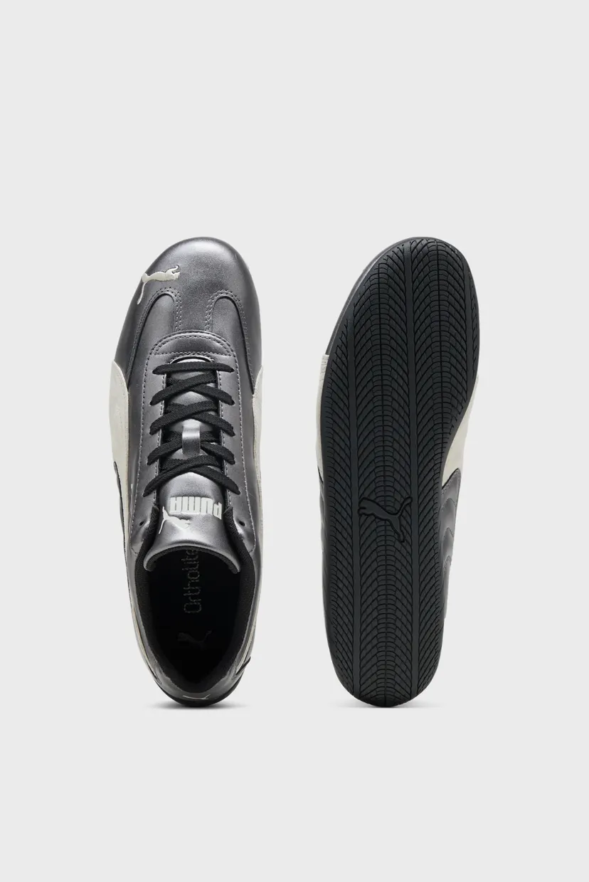 Серебристые кожаные кроссовки Speedcat Metallic Sneakers Unisex 5