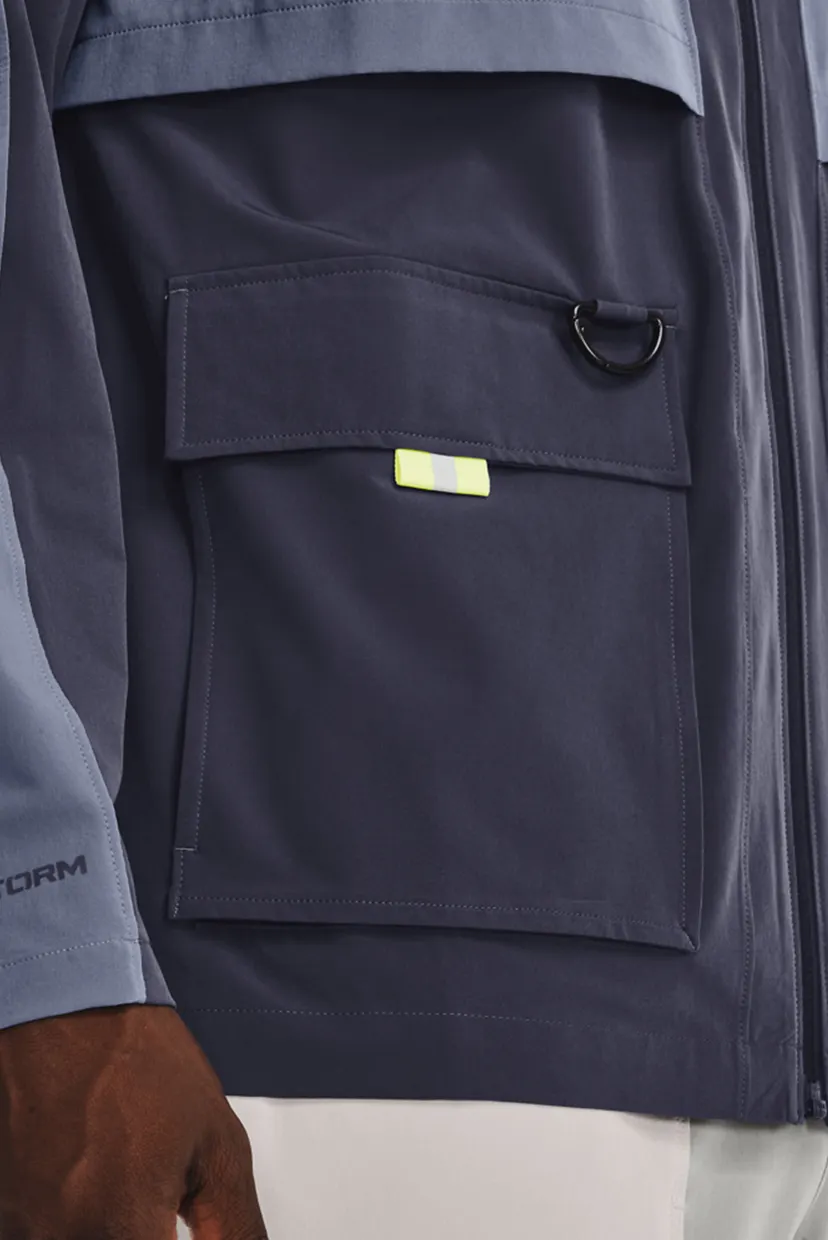 Мужская серая ветровка UA STORM RUN TRAIL JACKET 5