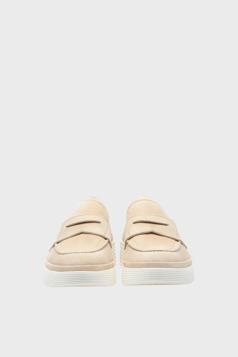 Жіночі бежеві шкіряні лофери ØriginalGrand City Platform Penny Loafer 5