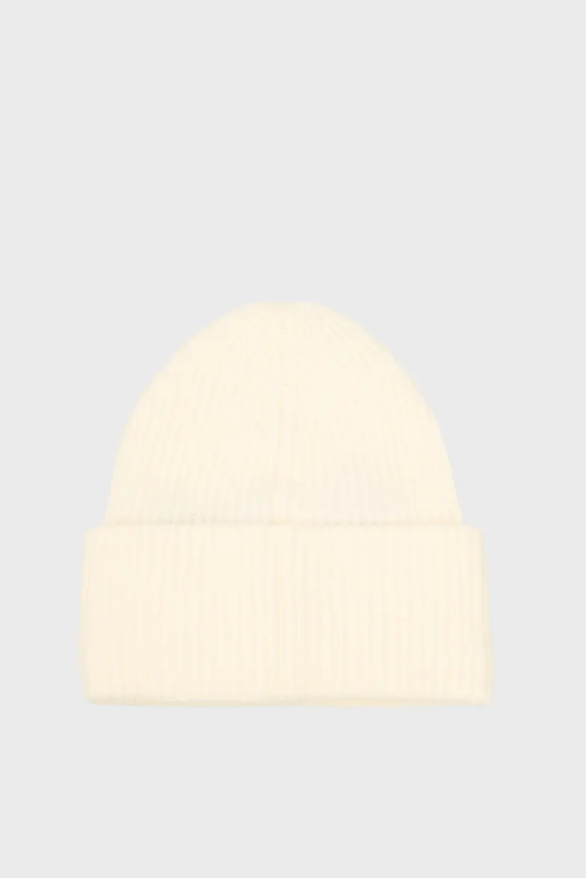 Жіноча біла шапка patch long beanie 3